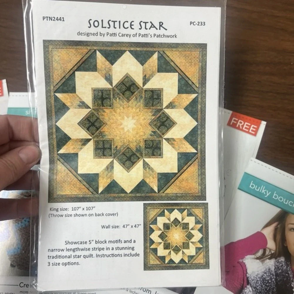 Lot Of  5 Quilt‎ Pattern Books Triple Barnstar, Solstice Star, Star Chaser, New